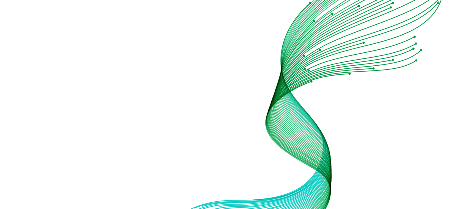 Ilustración abstracta de flujo de datos con los colores de Qlik